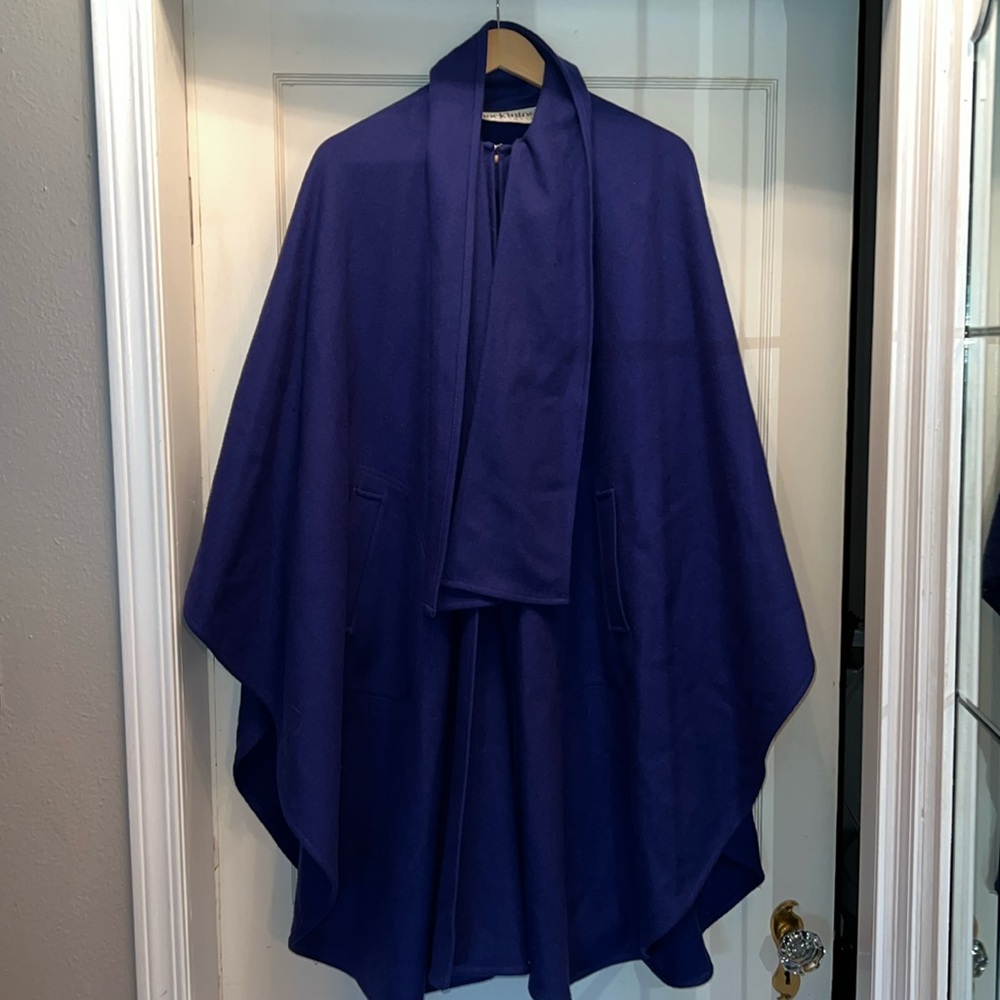 RARE Mackintosh blue wool poncho cape coat sweater